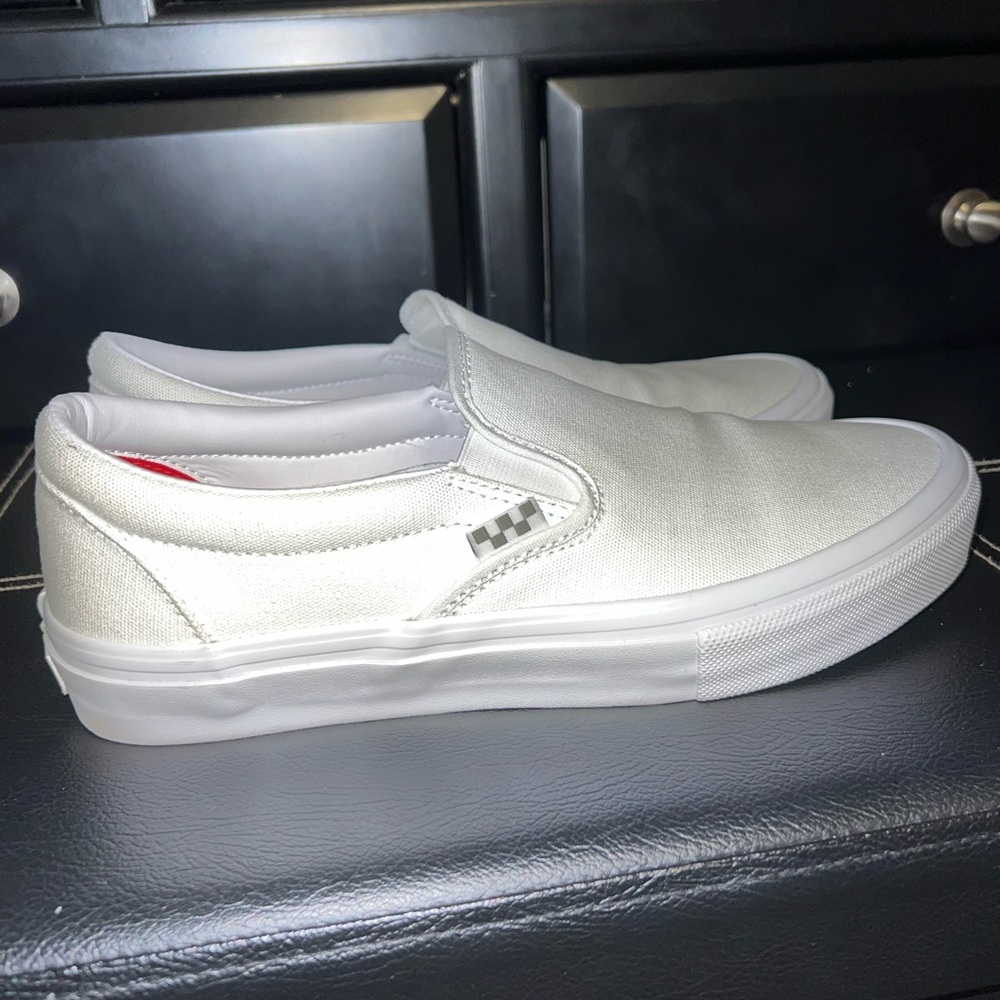 White Slip on Vans Size 10